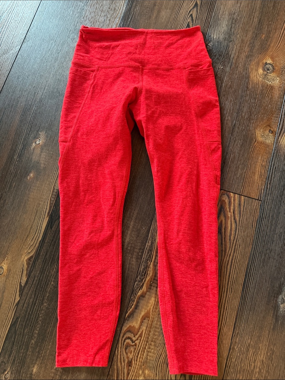 Women's High-Waist Red Performance Leggings Interval small